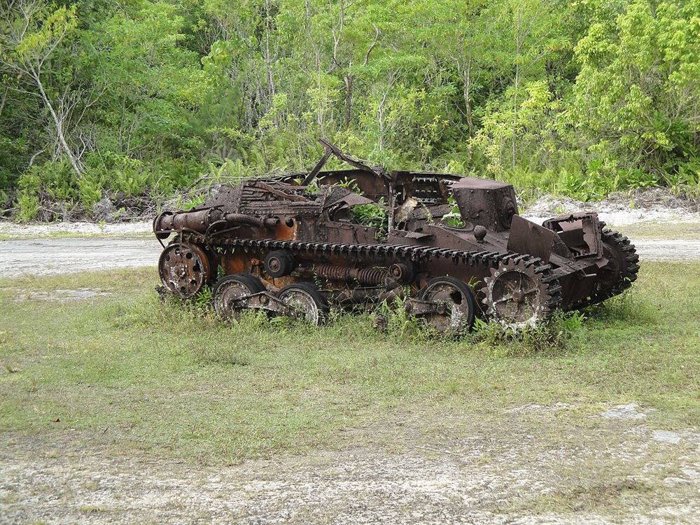 Japoński czołg z II wojny światowej na Peleliu